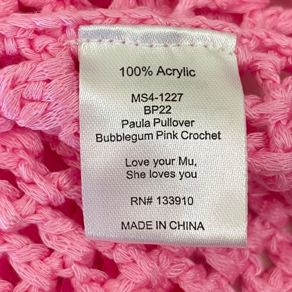 NWT Show Me Your Mumu Paula Pullover Crochet Knit Coverup Bubblegum Pink Small - Picture 14 of 15
